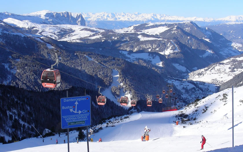 View of the Val Gardena skiing